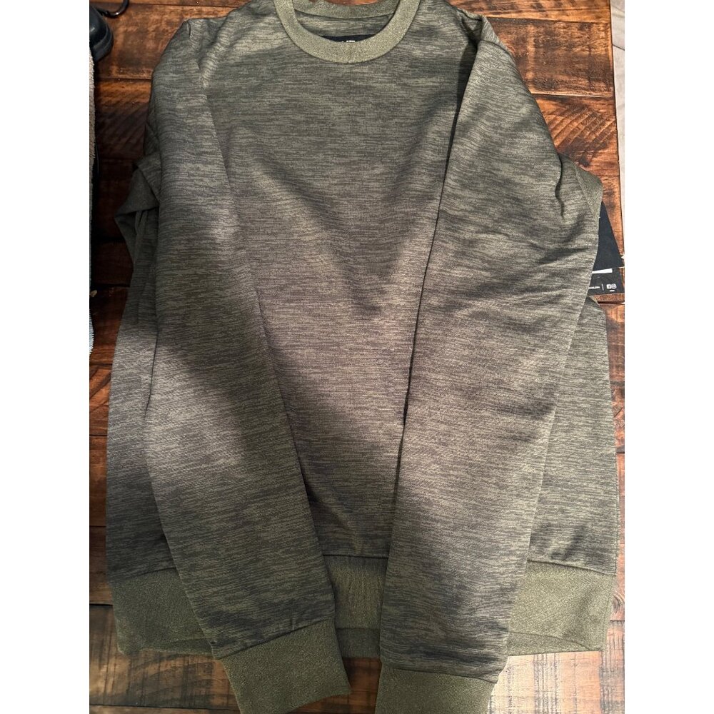 Dakine Mens Olive Heather Crewneck Sweatshirt S Durable Polyester Ribbed Cuffs